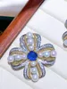 Broszki koniczyny kwiat z wieloma naturalnymi perełkami słodkowodnymi Procel Procet Kobiety DIY Broch Jewelry