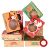 Presentförpackningar Boxar Julkakor Holders Candy ClearGiving Macaron Kraft Paper Party Favor Treat