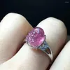 Кластерные кольца 12x8 мм натуральный красный турмалиновый розовый розовый драгоценный камень кристалл пи Сюс форма Женская мужчина свадьба