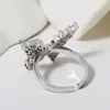 Cluster ringen lichte luxe vlinder opening zirkoonring dames 925 sterling zilveren zoet verstelbaar feest verloving sieraden cadeau