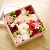 Decoratieve bloemen raam Rose Soap Flower Box Tanabata Valentijnsdag Creatief evenement Geschenk Aangepaste bruiloft Souvenir