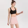 lu Women Sports Yoga Skirts Workout Shorts Solid Color Tennis Golf Skirt Anti Exposure Fitness Short Skirt 3 Colors ll1839