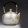 Teaware 999 Srebrny ręcznie robiony herbatę japońskie retro czajnik kettle herbaty domowe biuro ceremonia herbaty kungfu herbata 1300 ml