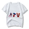 Polos Summer Fashion Childrens Alphabet Lore Harajuku Tshirt Boys Shirt Girl