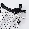 Kläder sätter 2st babyflickor sommar ärmlös polka dot barnkläder chiffon skjortor kläder klara barn casual kostymer 230512