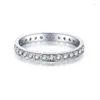Cluster Rings Zhjiashun Classic 14K White Gold Moissanite Diamond Wedding Band 585 0.3CTTW FÖR KVINNA SMEYCH