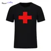 T-shirts pour hommes CAFÉ AMER Top Qualité Mode CROIX ROUGE Chemise Imprimée Hommes Marque T-shirt Coton Tee Plus La Taille