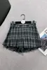 Damesshort J Girls 2023 Herfstaankomsten Hoge taille Zwart Witte Plaid GeplooD Rok Women GG242