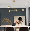 Lampy wiszące nowoczesne luksusowe złote światła LED Nordic Creative Loft Iron Hanging Lampa do restauracji salon sypialnia bar wewnętrzny Deco
