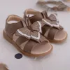 Sandali Sandali per ragazze Estate Vera pelle di mucca Estate Neonati maschi Sandali Scarpe per bambini in pelle per bambini Scarpe con suola morbida per bambini 230515