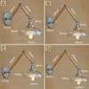 Wall Lamps Loft Industiral Retro Lamp Glass Cover Iron Light El Bar Vintage Two Wooden Mounted Swing Arm Lights