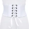 Belts Women Lace Up Girdle Waist Cincher Buckle Stretch Belt Corset Punk Style Tied Wide Elastic Waistband