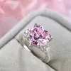 Anéis de casamento Moda em forma de coração Pink Claw Design Crystal de Zircão para Acessórios para Jóias para Mulheres