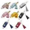 Keychains 30 ml Portable Tom Hand Sanitize Bottle With Tassels Leather Keychain Holder T4MD