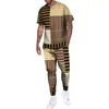Мужские спортивные костюмы Мужские модные спортивные костюмы красочная полоса пледа 3D-печатная одежда