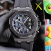 Herrens armbandsur 42mm mekanisk mjuk gummiband Sapphire Waterproof Orologio Di Lusso Multiple Color Sports Watch