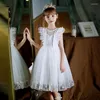 Robes de fille 2023 princesse robes de bal formelles pour bébé filles infantile robe blanche à paillettes fêtes de mariage enfants baptême Eid