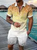 Retro Tasarımcı Mens Trailtsuits Polo Suit Set Baskı Kısa Kollu 2 Parça Kıyafetler Artı Boyut 3xl Beachweae Resort Wear Loungewear Track Suit Tasarımcı