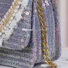Sweet Baby Girls Pearl Sequin Handsbag Fashion Enfants Lace 3D Small Rabbit One Bager Sac Kids Plaid Chain Crossbody Body Sacs F1662