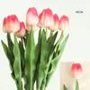 Decorative Flowers Artificial Flower PU Tulip Home Decoration Wedding Bouquet Orange Pink Yellow Purple Red Colors