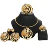 Ketting oorbellen ingesteld Afrikaans voor vrouwen trendy en luipaardvorm Dubai 18k gouden kleur sieraden bruiloft