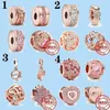 925 charm beads accessories fit pandora charms jewelry New Rose Gold Openwork Woven Infinity Bead