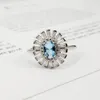 Anéis de casamento Wyjzy Classic Color Crystal Engagement Ring Silver Ring Fashion Fashion Creative Size Size Ajuste Ajuste Faixa US 5-7