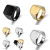 Band Rings Fashion Mens Titanium Steel Domineering Large Seal Male Ring Fl Smooth Square Solid For Men Drop Delivery Jewelry Dhgarden Dh7Kr