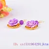 Dangle Earrings Jade Flower Jewelry Gemstones天然石の贅沢チャームギフトアクセサリー女性リアルヴィンテージチャイニーズ925シルバー