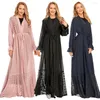 Ethnische Kleidung, offener Abaya, Dubai-Kaftan, muslimische Frauen, langes Maxi-Partykleid, Kimono-Cardigan, Kordelzug, türkischer Kaftan, islamisches Kleid