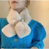 Scarves Warm Winter Scarf Women Plush Thicked Muffler Solid Color Fluffy Faux Fur Neckerchief Fashion Cute Girls Neckwear