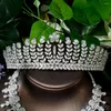 Ketting oorbellen set hibride mode bruiloft ornament collier mariage haaraccessoires tiara kroon sets topkwaliteit 5 stks nigeria n-1609