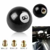 Novo preto 8 bola botão de engrenagem curto shifter botão para carro universal acrílico com m8 m10 rosqueado preto acrílico