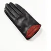 Sexy rote Lippen Persönlichkeit Damen Lederhandschuhe Warme Schaffell Damenhandschuhe Schwarz Drive Winter261L