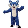 Simulação Blue Husky Wolf Mascot Fantas