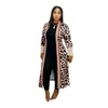 Femmes Trench Coats Printemps Automne Mode Imprimé Long Cardigan Manteau Femmes Casual Loose Open Stitich