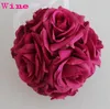 Fleurs Décoratives 6 Pouces Élégant Soie Artificielle Rose Fleur Boule Suspendus Embrasser Boules Ornement Pour La Fête De Mariage Festivals Décorations