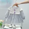 Vestidos de menina meninas vestido floral estilo ocidental terno infantil Princesa primavera e outono long smocked uas de concurso de concurso