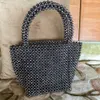 Borse a tracolla Secchio di perle Designer Summer Handmade Beach Borsa da donna Fashion Silver Bead Borse e borsette carine per le donne 230426