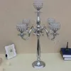 Glod and silver 5 arms crystal candelabra for wedding centerpieces