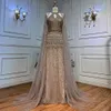 Robes de soirée Serene Hill rose sirène élégante Cape manches perlées robes de soirée de luxe pour les femmes arabe 2023 230515