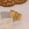 Anillos de racimo TAUAM 2023, correa de reloj de acero inoxidable, textura dorada para mujer, anillo Vintage hipoalergénico sin deslustre, joyería