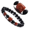 Strand Marque Haute Qualité Lave Volcanique Pierre Naturelle Réglable Perlé Religieux Tête De Bouddha Bracelets Pour Hommes Femmes Unisexe Bijoux