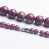 Chains 5-12mm Genuine Rose Red Natural Ruby Gemstone Crystal Round Bead Long Chain Necklaces Women Female