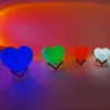 Night Light Heart-Shaped Moon Lamp, 3D Printed USB Charging with Wood Stand, 16 Colors Night Light for Birthday Party Christmas gift home decor touch remote