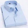 Chemises décontractées pour hommes chemise pour hommes à manches longues haute broderie personnalisée robe d'affaires couleur unie courte vêtements de travail professionnels blanc