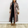 Femmes Trench Coats Printemps Automne Mode Imprimé Long Cardigan Manteau Femmes Casual Loose Open Stitich