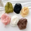 Lenços bordados renda de lenço pequeno lenço de lenço sólido cor de pescoço floral lenço fino lenço de cabeça de fita faixa de pulso pêlos diy