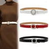 Belts Round Button Inlaid With Diamond Fashionable Elegant Women's Belt Versatile Decorative Dress Slim Stock