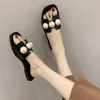 Slippers Designer Women Slides muilezels sandalen open teen vrouwelijke zomer strandschoenen parels schattig zoete buiten